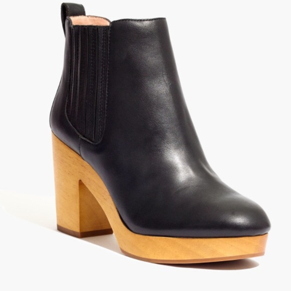 Madewell Marco Chelsea Boots wooden heel platform